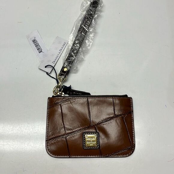 Dooney & Bourke Croco Cognac Wristlet- Mini Bag- NEW - Picture 2 of 11